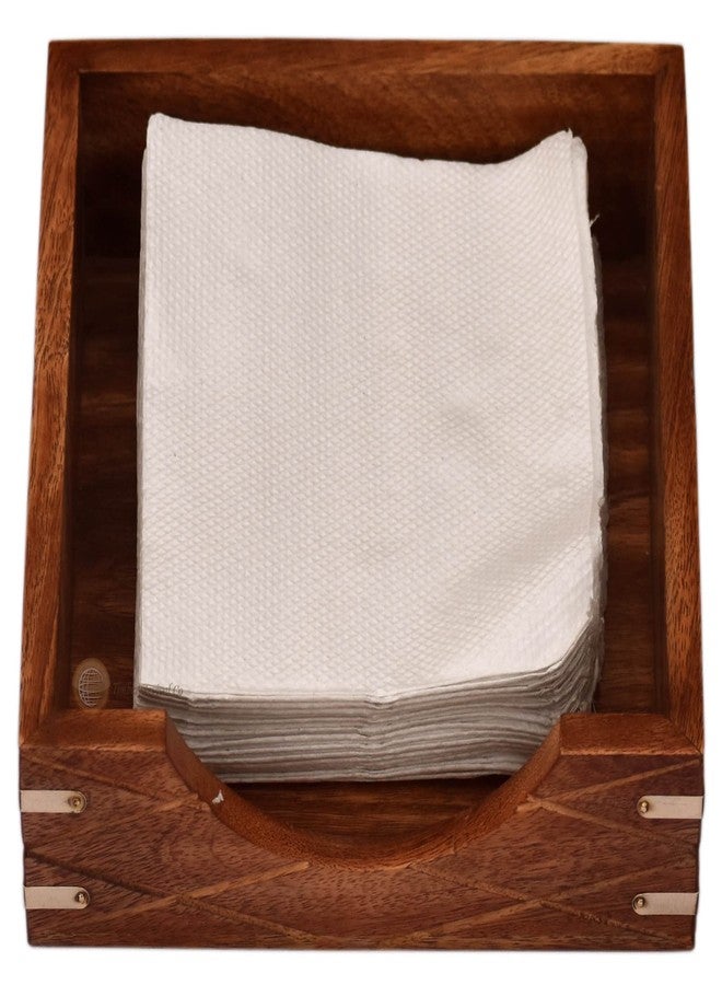 Timber Revival Co Wooden Indian Handcrafted Antique Tissue Holder//Elegant, Tissue Organizer, Tissue Dispenser/Tray Size 7x7x2.25 inches by Timber Revival Co ® - Image 3
